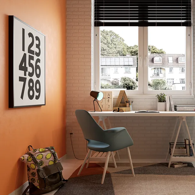 Un angolo studio di design in arancione - Idea Leroy Merlin