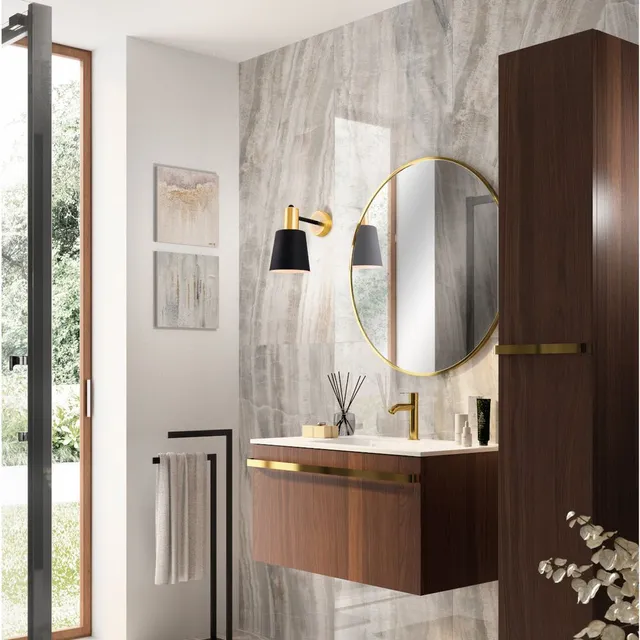 Il marmo esalta l'eleganza dei classici mobili bagno di legno - Ispirazione Leroy Merlin