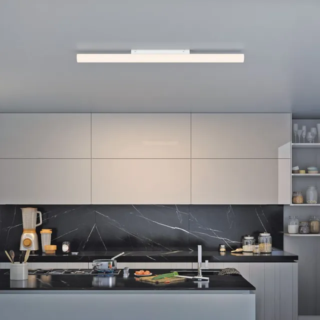Lampadario Design Analeen LED integrato bianco, L. 120 cm, INSPIRE