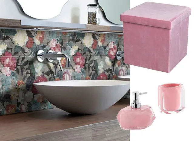 Dettagli rosa chic per un bagno Glam Bloom – foto Leroy Merlin