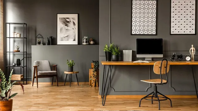 Uno spazio lavoro perfettamente integrato col soggiorno – foto Salottoperfetto