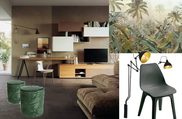 Rendi elegante il tuo angolo studio in soggiorno con lo stile Glam Tropical – foto Leroy Merlin