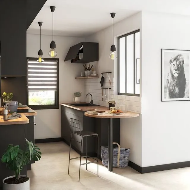 Materiali e colori per abbinare la cucina nera con stile - Idea Leroy Merlin