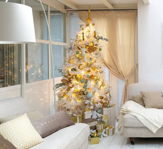 Albero oro e bianco in stile Glam Christmas – Leroy Merlin