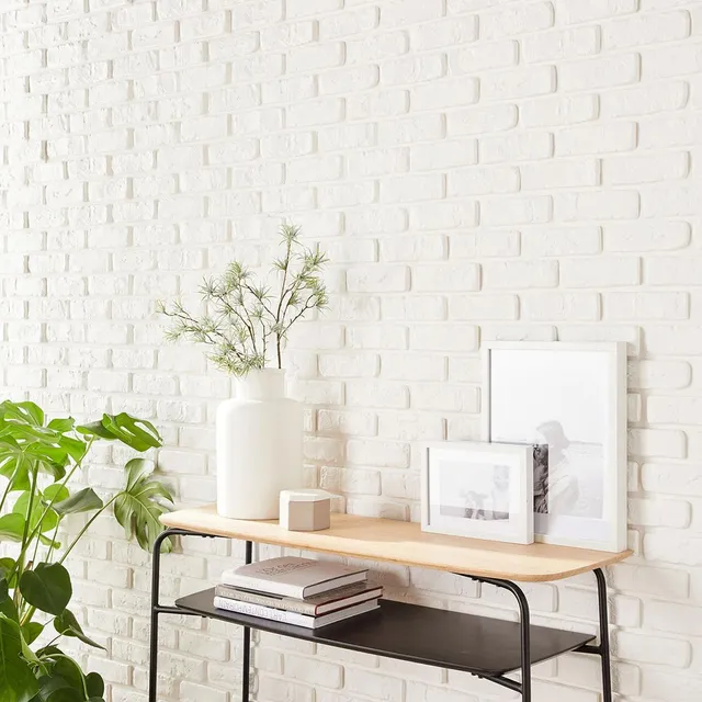 Idea per la parete con rivestimento effetto mattone bianco – Leroy Merlin